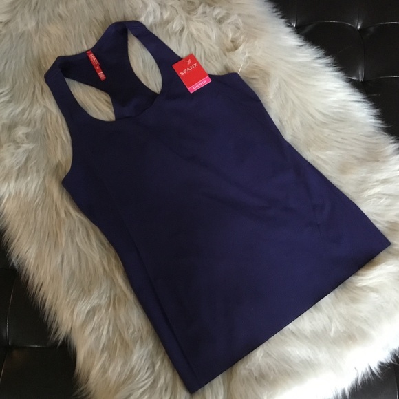 SPANX Tops - Spanx Racerback Tank Top Medium Blue Night NWT